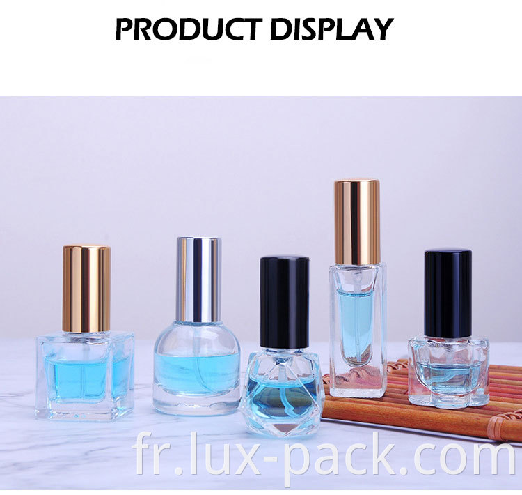 4 ml-15 ml en verre transparent bouteille de parfum cosmétique avec emballage de soins de la peau